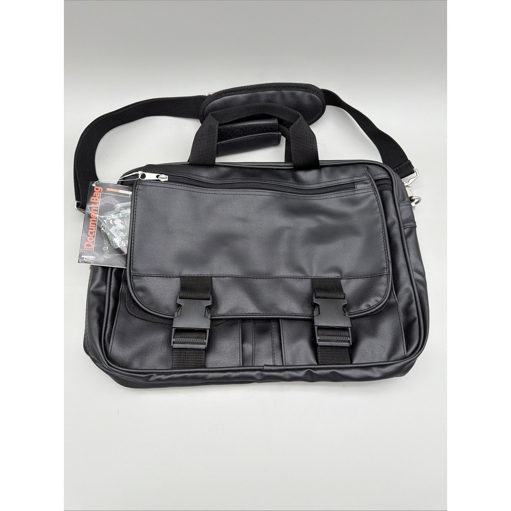 Ashten Document Bag Black NWT Multiple Pockets Carry Shoulder Strap Or Handles